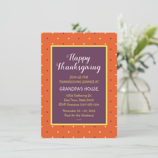 Aangepaste uitnodiging najaar poka Dots (Staand voorkant)