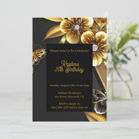 Aangepaste uitnodiging op feestdag (Staand voorkant)