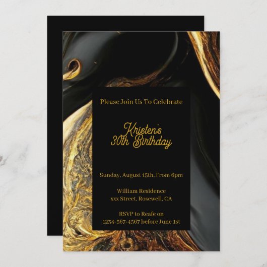 Aangepaste uitnodiging op feestdag (Voorkant / Achterkant)