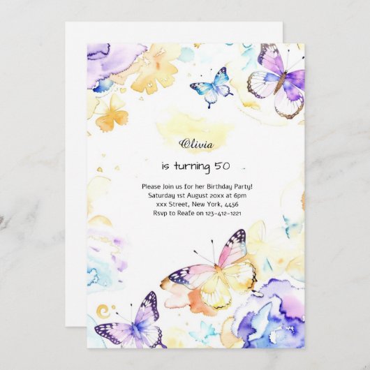 Aangepaste uitnodiging op feestdag (Voorkant / Achterkant)