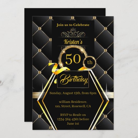 Aangepaste uitnodiging op feestdag (Voorkant / Achterkant)