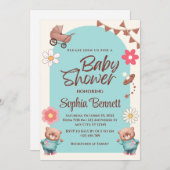 Aangepaste uitnodiging tot Baby shower (Voorkant / Achterkant)