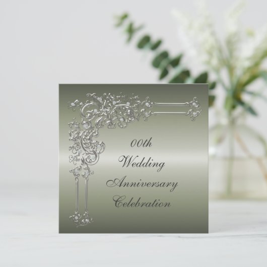 Aangepaste uitnodiging voor 25e bruiloft Jubileum (Staand voorkant)