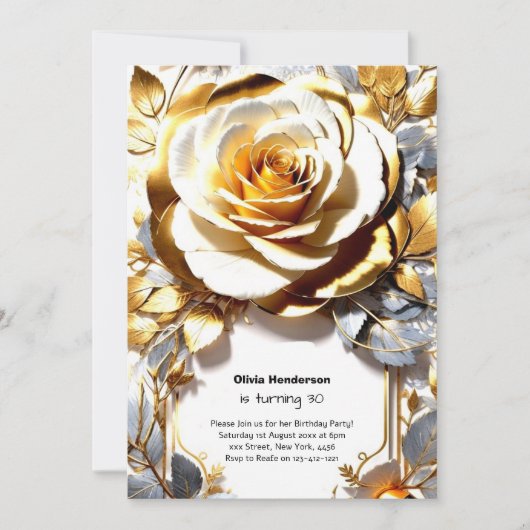 Aangepaste uitnodiging voor 30e verjaardag (Voorkant)