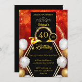 Aangepaste uitnodiging voor 40e verjaardag (Voorkant / Achterkant)