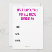 Aangepaste uitnodiging voor 50e verjaardag van gro (Achterkant)