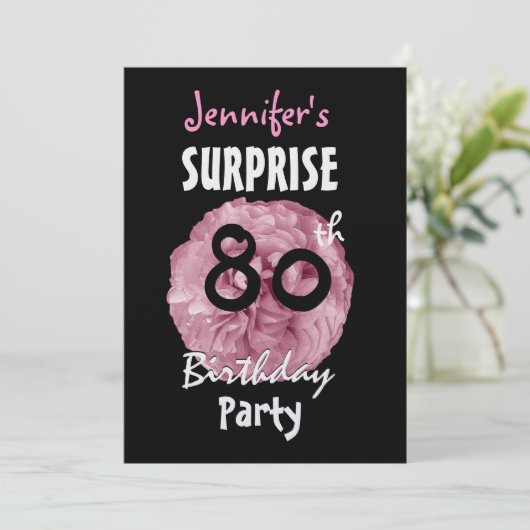 Aangepaste uitnodiging voor 80e URPRISE Birthday P (Staand voorkant)