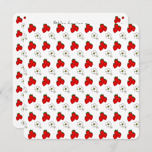 Aangepaste uitnodiging voor Aardbeien Patroon (Voorkant / Achterkant)