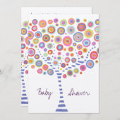 Aangepaste uitnodiging voor baby shower Cirkelboom (Voorkant / Achterkant)