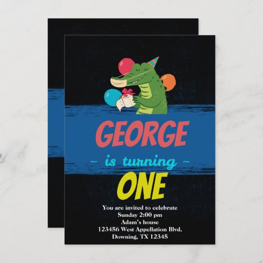 Aangepaste uitnodiging voor Cartoon voor het maken (Voorkant / Achterkant)