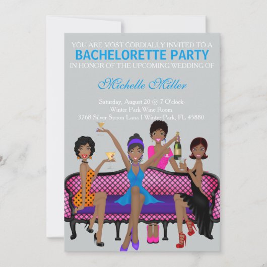 Aangepaste uitnodiging voor Chic Bachelorette (Voorkant)