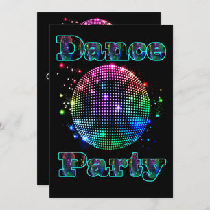 Aangepaste uitnodiging voor Disco Ball Dance Party