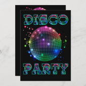 Aangepaste uitnodiging voor Disco Ball Disco Party (Voorkant / Achterkant)