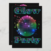 Aangepaste uitnodiging voor Disco Ball Glow Party (Voorkant / Achterkant)