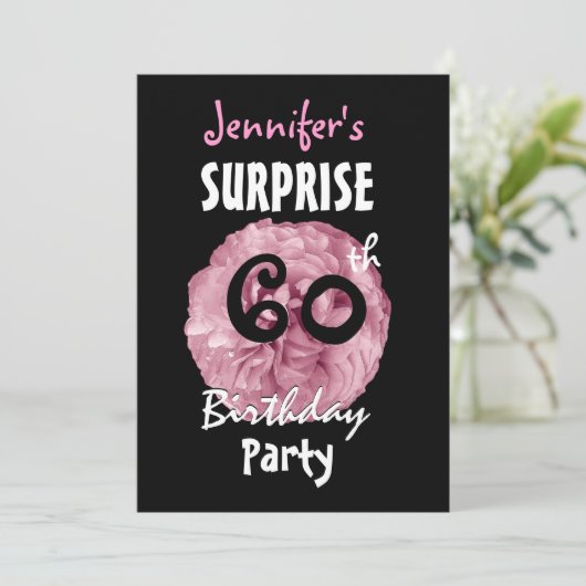 Aangepaste uitnodiging voor een 60e URPRISE Birthd (Staand voorkant)
