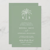 Aangepaste uitnodiging voor een Logo-palmboom op m (Voorkant / Achterkant)