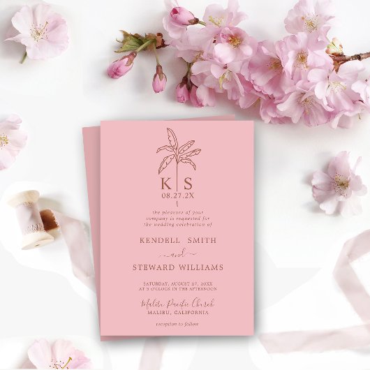 Aangepaste uitnodiging voor een Logo-palmboom op m