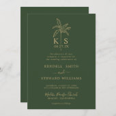 Aangepaste uitnodiging voor een Logo-palmboom op m (Voorkant / Achterkant)