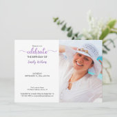 Aangepaste uitnodiging voor foto-Violet Pattern (Staand voorkant)