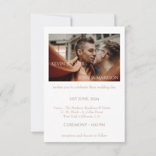 Aangepaste uitnodiging voor fotobruiloft (Voorkant)