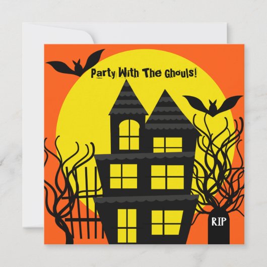 Aangepaste uitnodiging voor Halloween Haunted Hous (Voorkant)