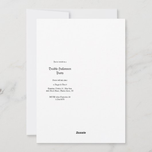 Aangepaste uitnodiging voor Halloween met antieke  (Achterkant)