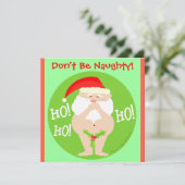 Aangepaste uitnodiging voor Kerstmis Naughty Santa (Staand voorkant)