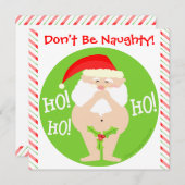 Aangepaste uitnodiging voor Kerstmis Naughty Santa (Voorkant / Achterkant)