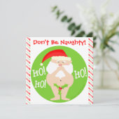 Aangepaste uitnodiging voor Kerstmis Naughty Santa (Staand voorkant)