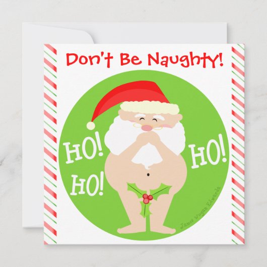 Aangepaste uitnodiging voor Kerstmis Naughty Santa (Voorkant)