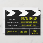 Aangepaste uitnodiging voor Movie Clapper Board (Voorkant)