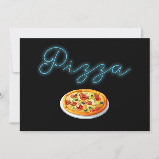 Aangepaste uitnodiging voor Neon Glow Pizza Party (Voorkant)