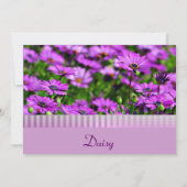 Aangepaste uitnodiging voor Paarse Daisies Garden  (Achterkant)