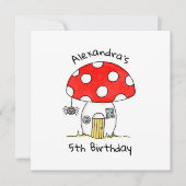 Aangepaste uitnodiging voor toadstool en spin (Voorkant)