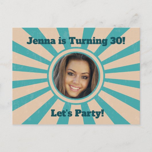 Aangepaste uitnodiging voor verjaardagsfeest op fo (Voorkant)