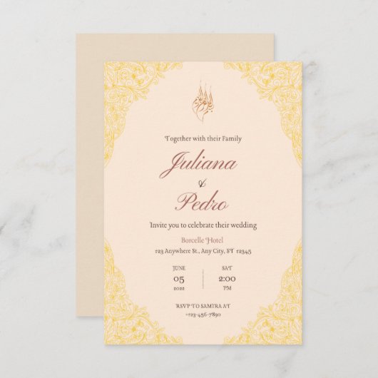 aangepaste uitnodigingen en aankondigingen bruilof (Voorkant / Achterkant)