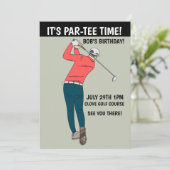 Aangepaste uitnodigingen golf feest (Staand voorkant)