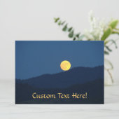 Aangepaste uitnodigingen Oranje Full Moon Blue Twi (Staand voorkant)