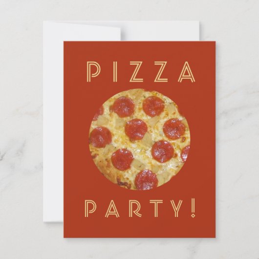 Aangepaste uitnodigingen PIZA-PARTIJ (Voorkant)