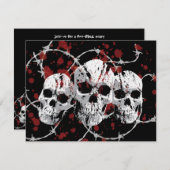 Aangepaste uitnodigingen van de Barbed Skull (Voorkant / Achterkant)