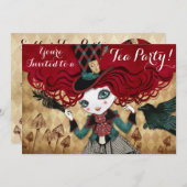 Aangepaste uitnodigingen van Tea Party (Voorkant / Achterkant)