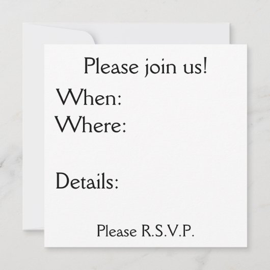 Aangepaste uitnodigingen voor B & W met Art Deco D (Achterkant)