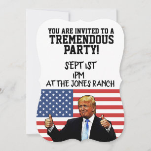 Aangepaste uitnodigingen voor Donald Trump-feestje
