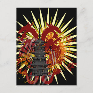 Aangepaste uitnodigingen voor Dragon Temple-feeste