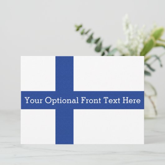Aangepaste uitnodigingen voor Finse vlag (Staand voorkant)