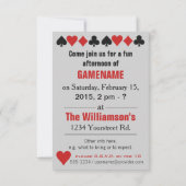 Aangepaste uitnodigingen voor kaartspeler (Achterkant)