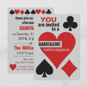 Aangepaste uitnodigingen voor kaartspeler (Voorkant / Achterkant)