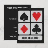 Aangepaste uitnodigingen voor kaartspeler (Voorkant / Achterkant)