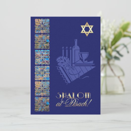 Aangepaste uitnodigingen voor Passover Seder (Staand voorkant)