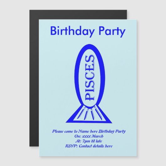 Aangepaste uitnodigingen voor Pisces Star Sign Fis (Voorkant / Achterkant)